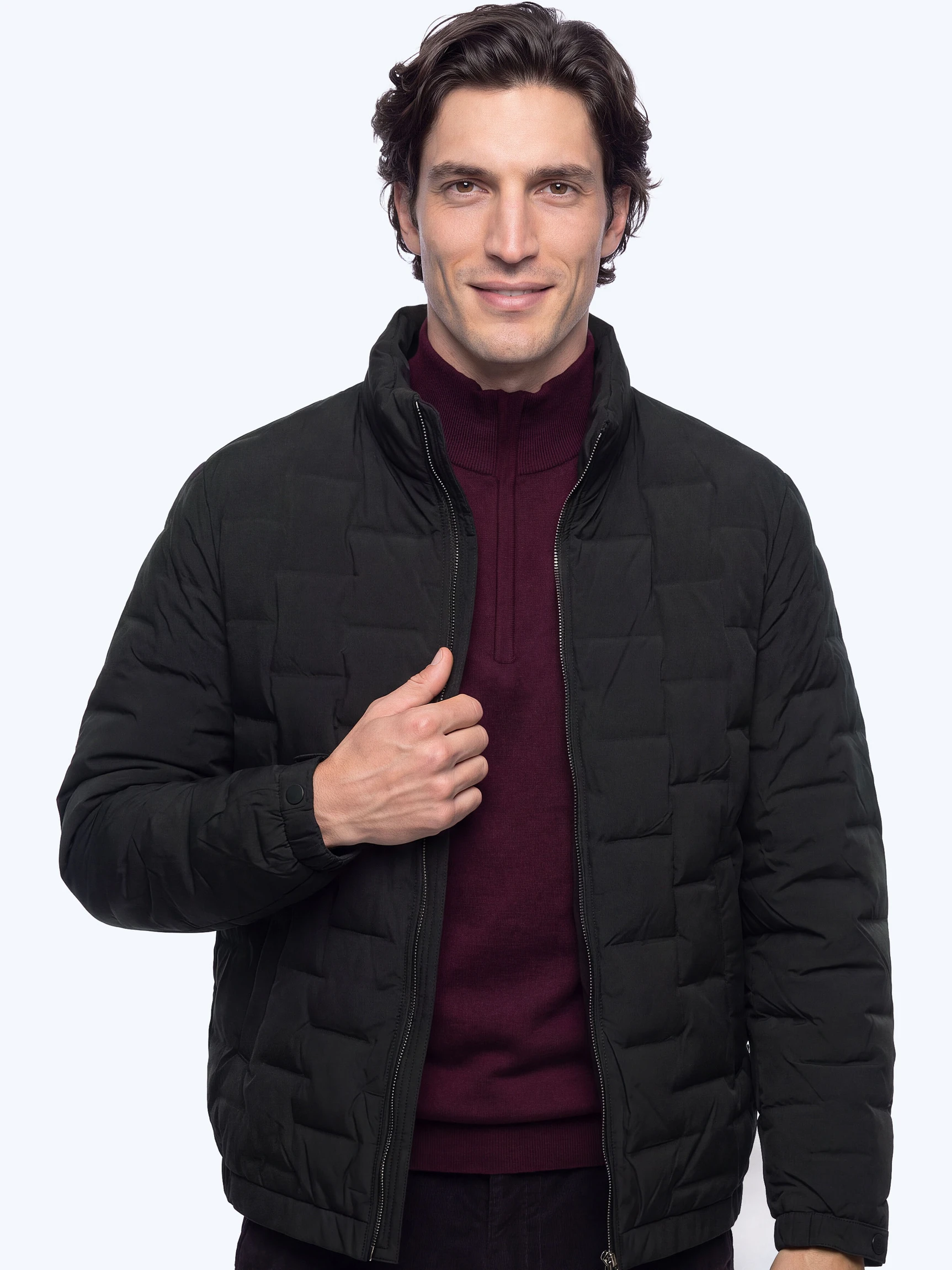 Чёрная утеплённая куртка с воротником-стойкой размеры 3XL-5XL — Одежда — CLIMBER B.C.