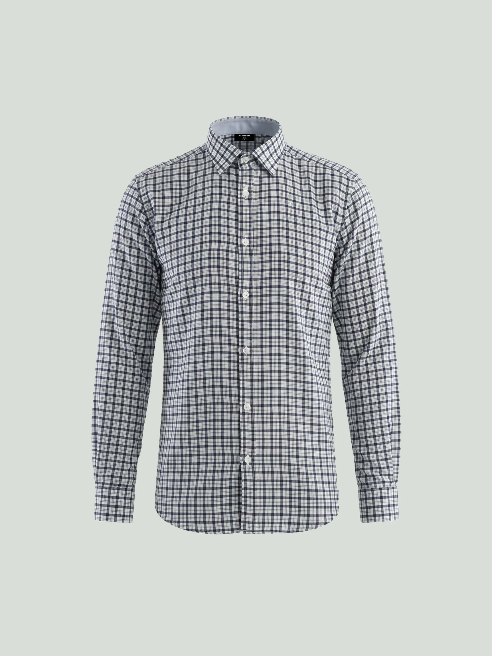 Чёрно-белая рубашка Slim в клетку с длинным рукавом размеры 3XL-6XL — Одежда — фото 5 — CLIMBER B.C.