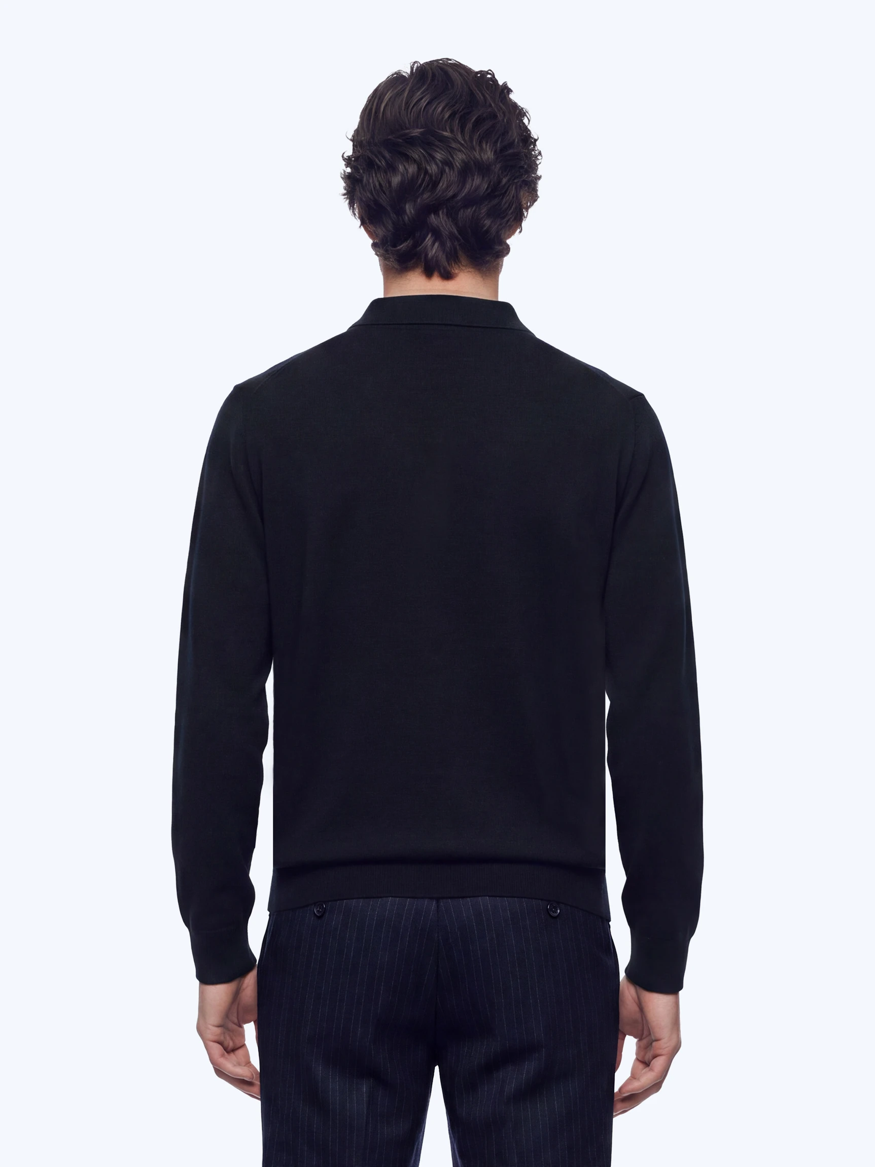 Тёмно-синий джемпер с воротником поло — Одежда — фото 3 — CLIMBER B.C.