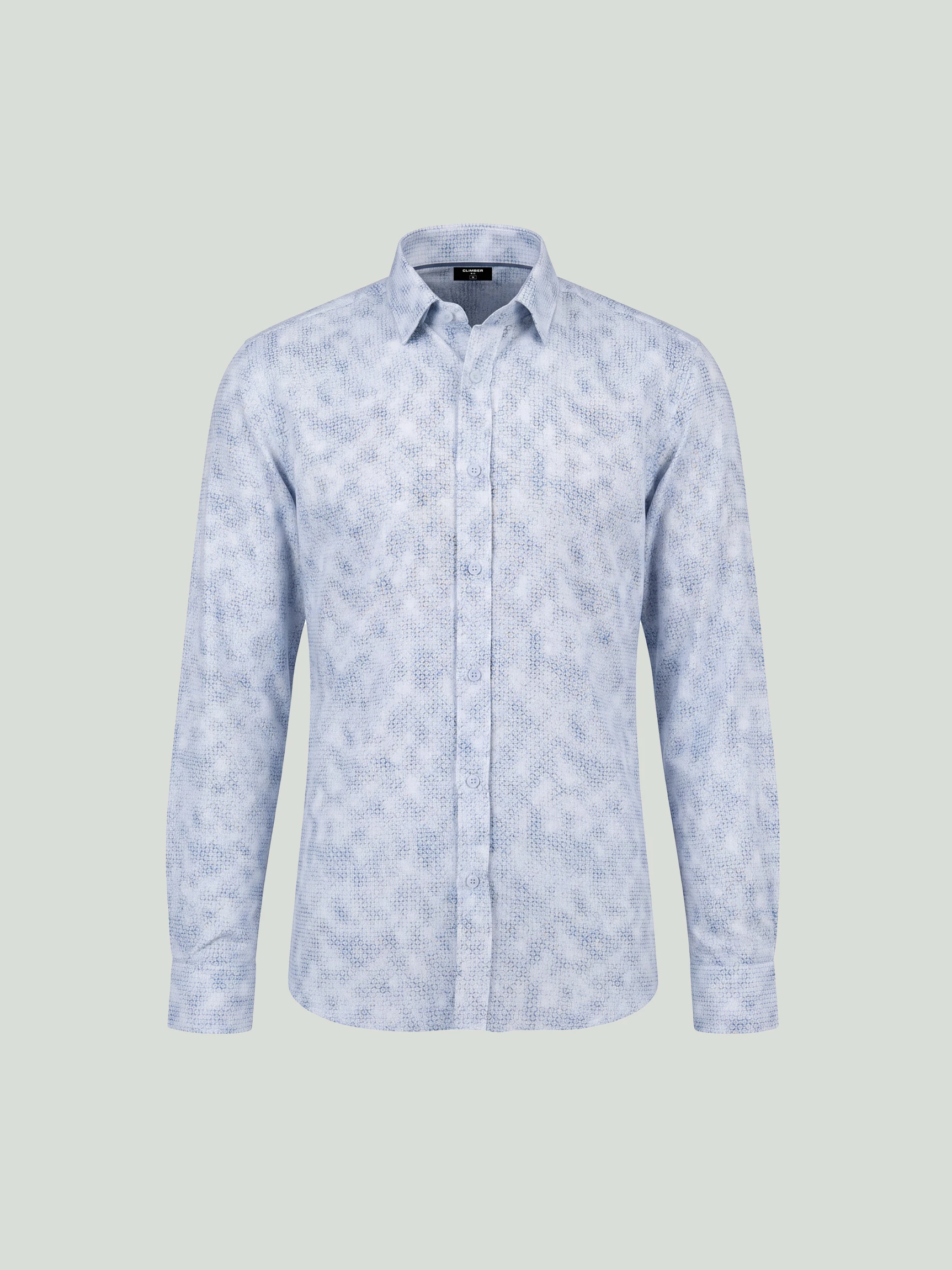 Светло-синяя рубашка SLIM с длинным рукавом размеры XXL-6XL — Одежда — CLIMBER B.C.